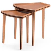 Kit 2 Mesasinho luck Ozki 55 cm Madeira Eucalipto Cedro Corda Redonda Preto