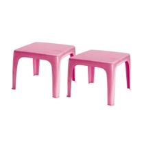 Kit 2 Mesinha Mesa Kids Infantil Rosa 46X38 Cm Plástica