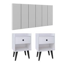 Kit 2 Mesinhas Decore Nicho Porta Objetos Pés Palito Preto Cabeceira Suspensa Júlia Cama Box King 1,95 Branco - Lojas RPM