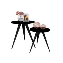 Kit 2 Mesinhas Lateral De Canto Para Sala E Quarto Redonda Kit 2 Mesinhas Lateral De Canto Para Sala E Quarto Redonda