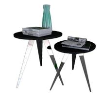 Kit 2 Mesinhas Lateral De Canto Para Sala E Quarto Redonda Kit 2 Mesinhas Lateral De Canto Para Sala E Quarto Redonda