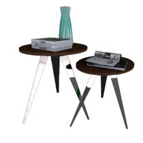 Kit 2 Mesinhas Lateral De Canto Para Sala E Quarto Redonda Kit 2 Mesinhas Lateral De Canto Para Sala E Quarto Redonda
