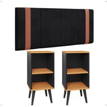 Kit 2 Mesinhas Preto/Cinamomo Canto Nicho Prateleira Porta Objetos Cabeceira Suspensa Almofadada Cama Box Casal 1,40 Detalhe Lateral Suede - Lojas RPM Kit 2 Mesinhas Preto/Cinamomo Canto Nicho Prateleira Porta Objetos Cabeceira Suspensa Almofadada Cama Box Casal 1,40 Detalhe Lateral Suede - Lojas RPM