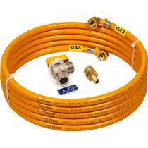 Kit 2 Metros 16mm Tubo Multicamadas PEX GÁS Amarelo + Registro 1/2