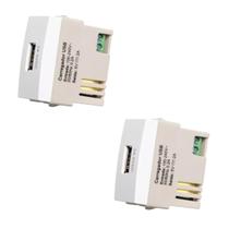 Kit 2 mg módulo tomada carregador usb 2a biv sleek (17261)