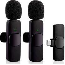 Kit 2 microfone de lapela p/ uso celular type-c mod.tc-f3