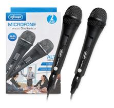 Kit 2 Microfone Dinâmico Com Fio De 3m P10 Profissional