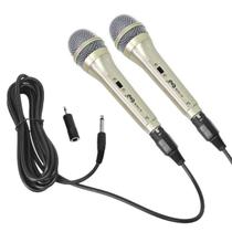 Kit 2 Microfone Dinâmico Ideal Karaoke Com Fio P10 Cabo 3m Kit 2 Microfone Dinâmico Ideal Karaoke Com Fio P10 Cabo 3m