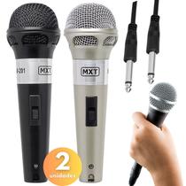 Kit 2 Microfone fio profissional dinamico condensador plugue
