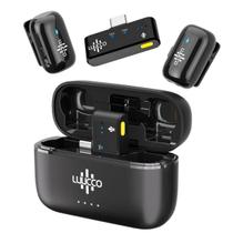 Kit 2 Microfone Lapela Sem Fio USBC Luucco para Celular Tablet Live Shop