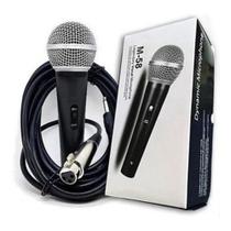 Kit 2 Microfone Profissional Com fio 5M Dinâmico Preto SM-58