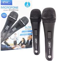 Kit 2 Microfone profissional dinamico com fio Caixa De Som Karaokê - KNUP