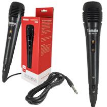 Kit 2 Microfone Profissional Karaokê Dinâmico Unidirecional Com Fio 2,5 METROS Conector P10