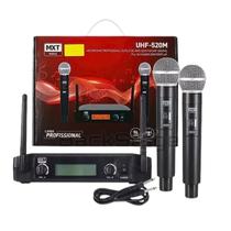 kit 2 Microfone Sem Fio Duplo Mxt Uhf-520m 96 Canais Display