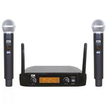 Kit 2 Microfones De Mão Sem Fio 96 Canais 520-573.5 Mhz UHF 520M MXT