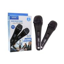 Kit 2 Microfones Karaokê Profissional Com Fio 2,50M Show