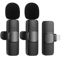 Kit 2 Microfones Lapela Sem Fio Wireless Para iPhone Lightning