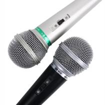 Kit 2 Microfones Profissional Com Fio 3m Dinâmico - MixLi