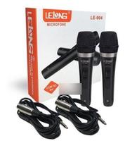 Kit 2 Microfones Profissional Dinâmico Com Cabos De 4 Metros
