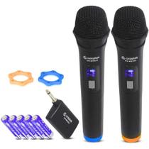 Kit 2 Microfones Sem Fio Duplo De Mão Com Visor Dinâmico ON-MC825 - Onistek