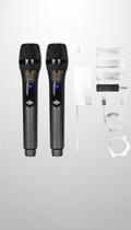 Kit 2 Microfones Sem Fio Profissional UHF Recarregável Kit 2 Microfones Sem Fio Profissional UHF Recarregável