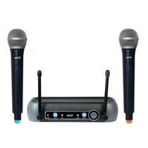 Kit 2 microfones uhf sem fio profissional uhf202