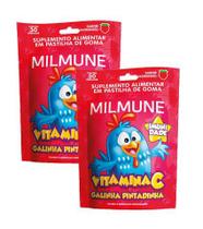 Kit 2 Milmune Vitamina C Sabor Morango 30 Un - Ecofitus