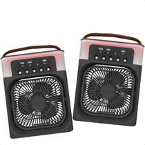 Kit 2 Mini Ar Condicionado Climatizador Ventilador Agua E Gelo Com 7 Cor Led Portátil Kit 2 Mini Ar Condicionado Climatizador Ventilador Agua E Gelo Com 7 Cor Led Portátil