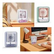 Kit 2 Mini Ar Ventilador Umidificador Climatizador Com Luz
