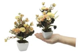 Kit 2 mini arranjos de flores artificiais decoração lembrancinha tons de salmão e bege envelhecido Kit 2 mini arranjos de flores artificiais decoração lembrancinha tons de salmão e bege envelhecido