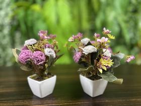 Kit 2 mini arranjos de flores artificiais Lilás mesclado decoração lembrancinhas jardim