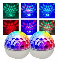 Kit 2 Mini Bola Globo Super Iluminação LED Jogo De Luz Colorido Festas, Discoteca e DJ USB LEY2147 - Lehmox