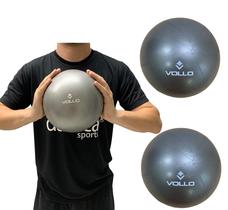 Kit 2 Mini Bolas de Exercícios Overball 25cm VP1082 Vollo Sports Cinza Kit 2 Mini Bolas de Exercícios Overball 25cm VP1082 Vollo Sports Cinza