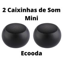 Kit 2 Mini Caixa de Som Metalizada Ecooda Sem Fio M3 - ECODA