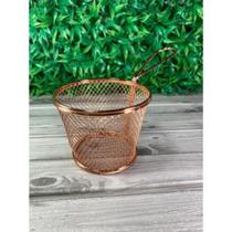 Kit 2 Mini Cesto Para Fritura Petisqueira Rose Servir Porções Batata Frita Kit 2 Mini Cesto Para Fritura Petisqueira Rose Servir Porções Batata Frita