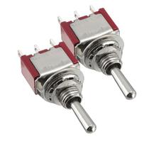 Kit 2 mini chave alavanca 6mm on/off/on com retorno mts-123