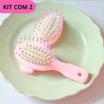 Kit 2 Mini Escovas de Cabelo de Bolsa Landhs Portátil Desembaraça Kit 2 Mini Escovas de Cabelo de Bolsa Landhs Portátil Desembaraça