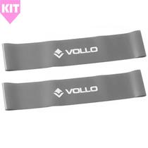 Kit 2 Mini Faixa Exercício Vollo VP1054 0,90mm Cinza Escuro