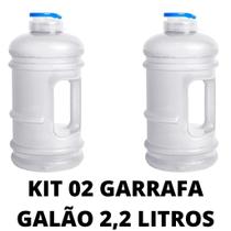 Kit 2 Mini Galão De Água 2,2 Litros Com Alça Squeeze Garrafa Academia