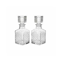 Kit 2 Mini Garrafa Licoreira Licor De Vidro 50ml Vintage Transparente