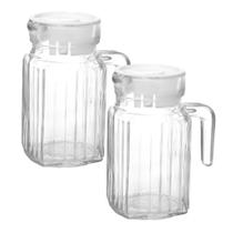Kit 2 Mini Jarra Vidro Transparente Agua Suco Clássica 500ml