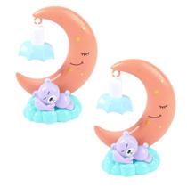Kit 2 Mini Luminária Abajur Plástica LED Mesa Infantil Quarto Criança Estudo Pequena Lua Decorativa Kit 2 Mini Luminária Abajur Plástica LED Mesa Infantil Quarto Criança Estudo Pequena Lua Decorativa