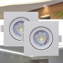 Kit 2 Mini Luminária Led Spot SMD Quadrado De 3w (Branco) De Teto Com Facho Foco De Luz Direcionável De Embutir (Bivolt) Kit 2 Mini Luminária Led Spot SMD Quadrado De 3w (Branco) De Teto Com Facho Foco De Luz Direcionável De Embutir (Bivolt)