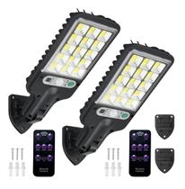 Kit 2 Mini Luminária Solar Sensor Poste Rua Parede 616-14