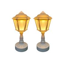 Kit 2 Mini Luminárias Led Poste de Luz Colonial Vela 13cm