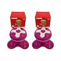 Kit 2 Mini Massageador Manual Elétrico Tomate AM-003 Cor Rosa