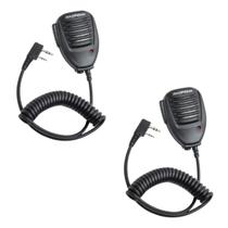 Kit 2 Mini Microfone Ptt Para Rádio Comunicador Baofeng