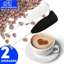 Kit 2 Mini Mixer Portátil Misturador Drinks Bebidas Batedor Espumador de Leite Cozinha Cafe Ovo