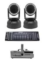 Kit 2 Mini Moving Beam + Máq De Fumaça 2000W + Mesa Dmx 512 Kit 2 Mini Moving Beam + Máq De Fumaça 2000W + Mesa Dmx 512