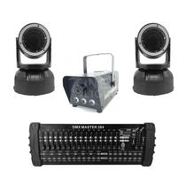 Kit 2 Mini Moving Beam + Máquina De Fumaça600 + Mesa Dmx384
